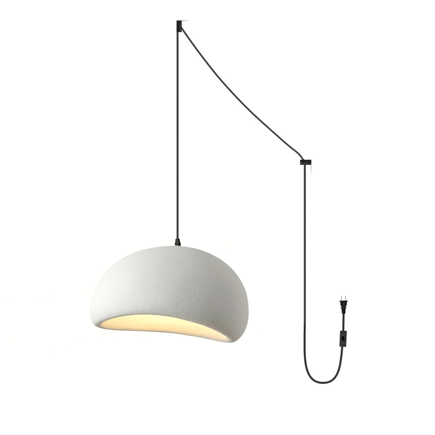 Solara Pendant Lamp Plaster Half Dome Plug In Wabi Sabi - Neutralighting
