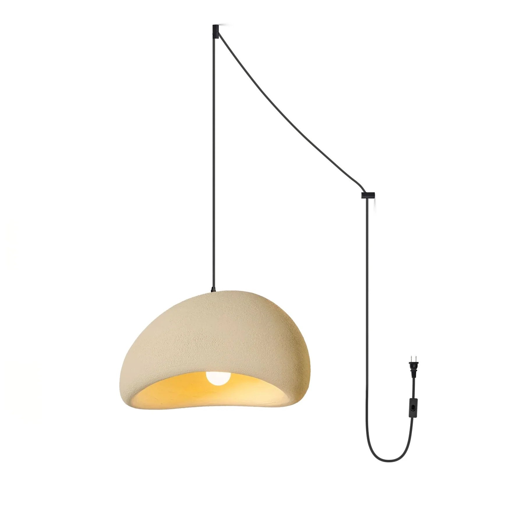 Solara Pendant Lamp Plaster Half Dome Plug In Wabi Sabi - Neutralighting