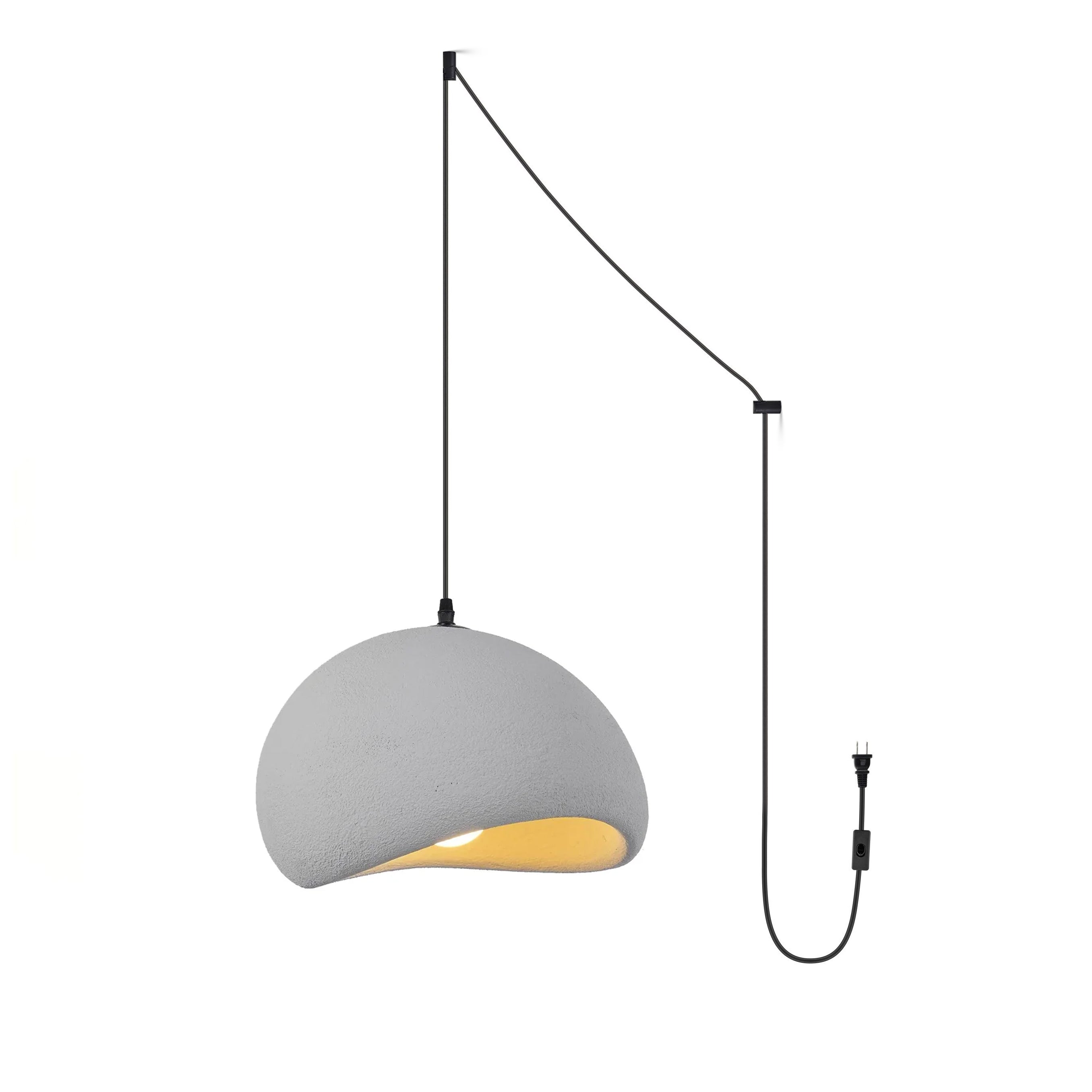 Solara Pendant Lamp Plaster Half Dome Plug In Wabi Sabi - Neutralighting