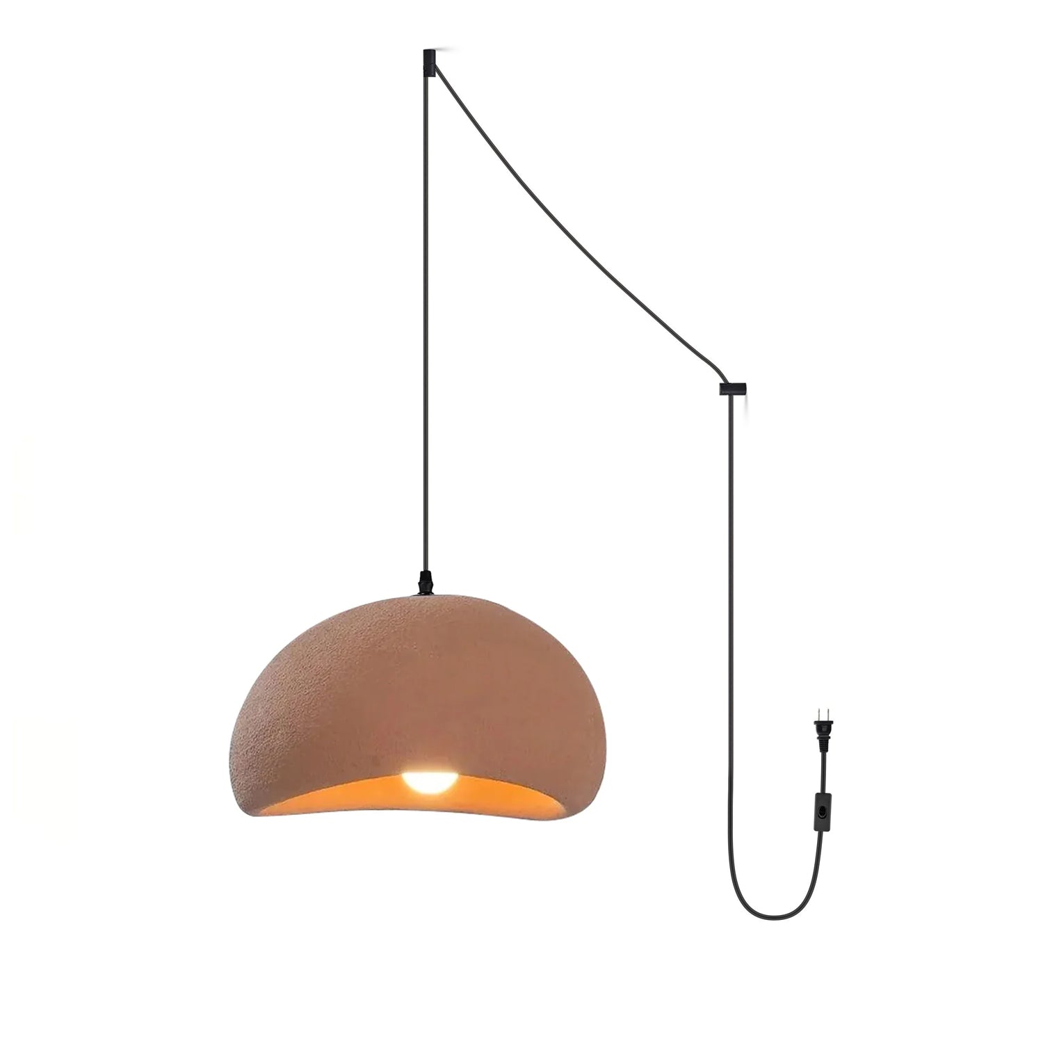 Solara Pendant Lamp Plaster Half Dome Plug In Wabi Sabi - Neutralighting