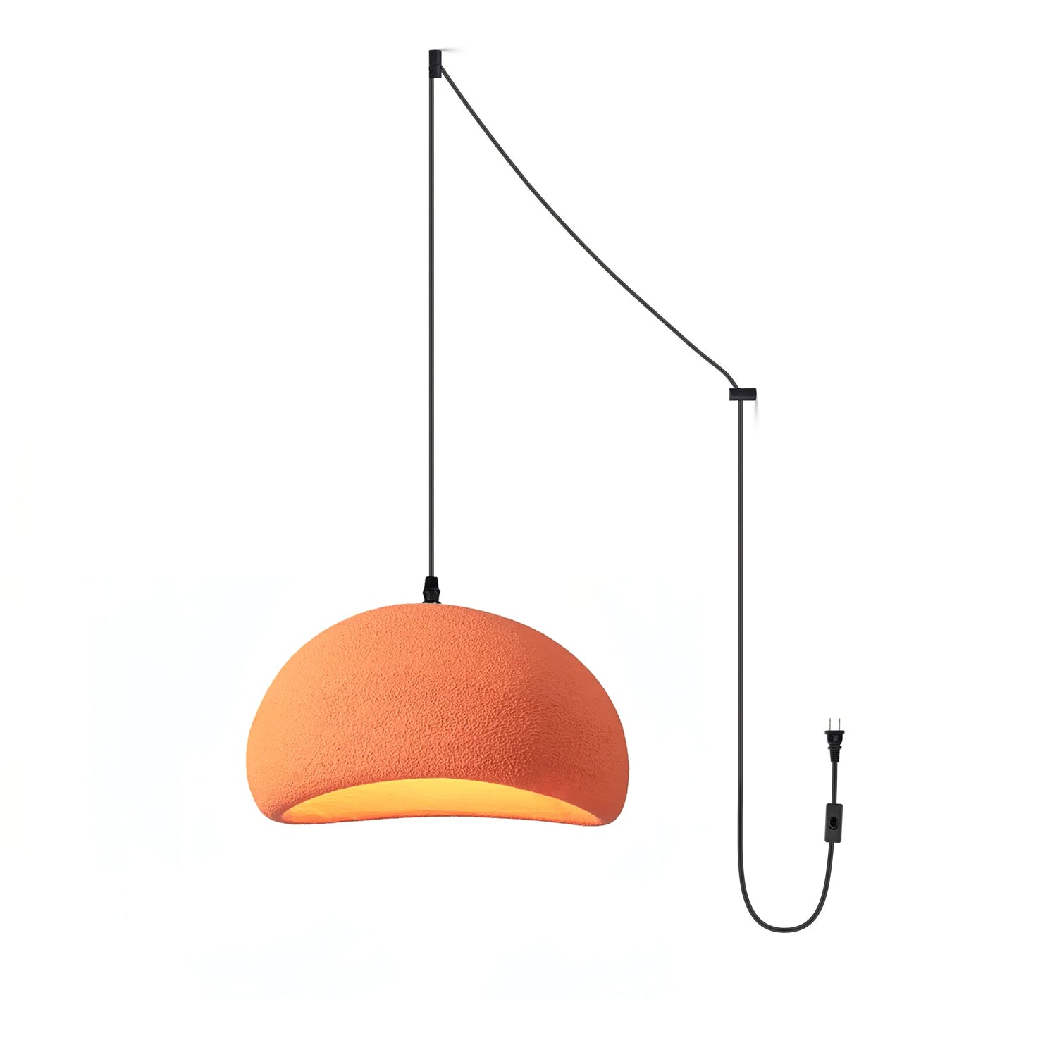 Solara Pendant Lamp Plaster Half Dome Plug In Wabi Sabi - Neutralighting