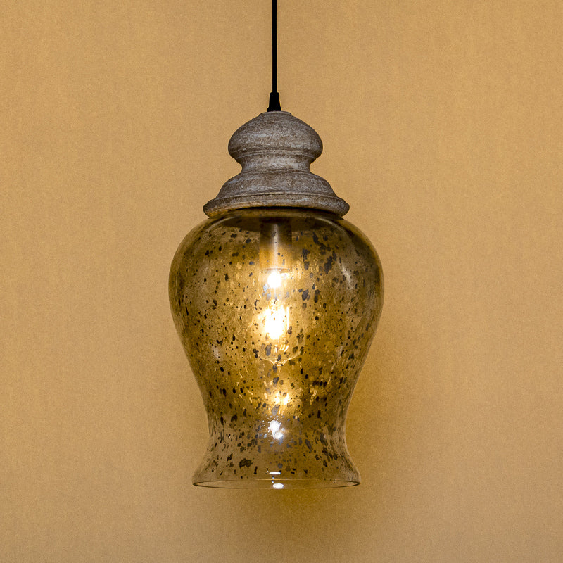 Ilvenel Lampe Pendentive Bois Verre Industriel Vintage - Neutralighting