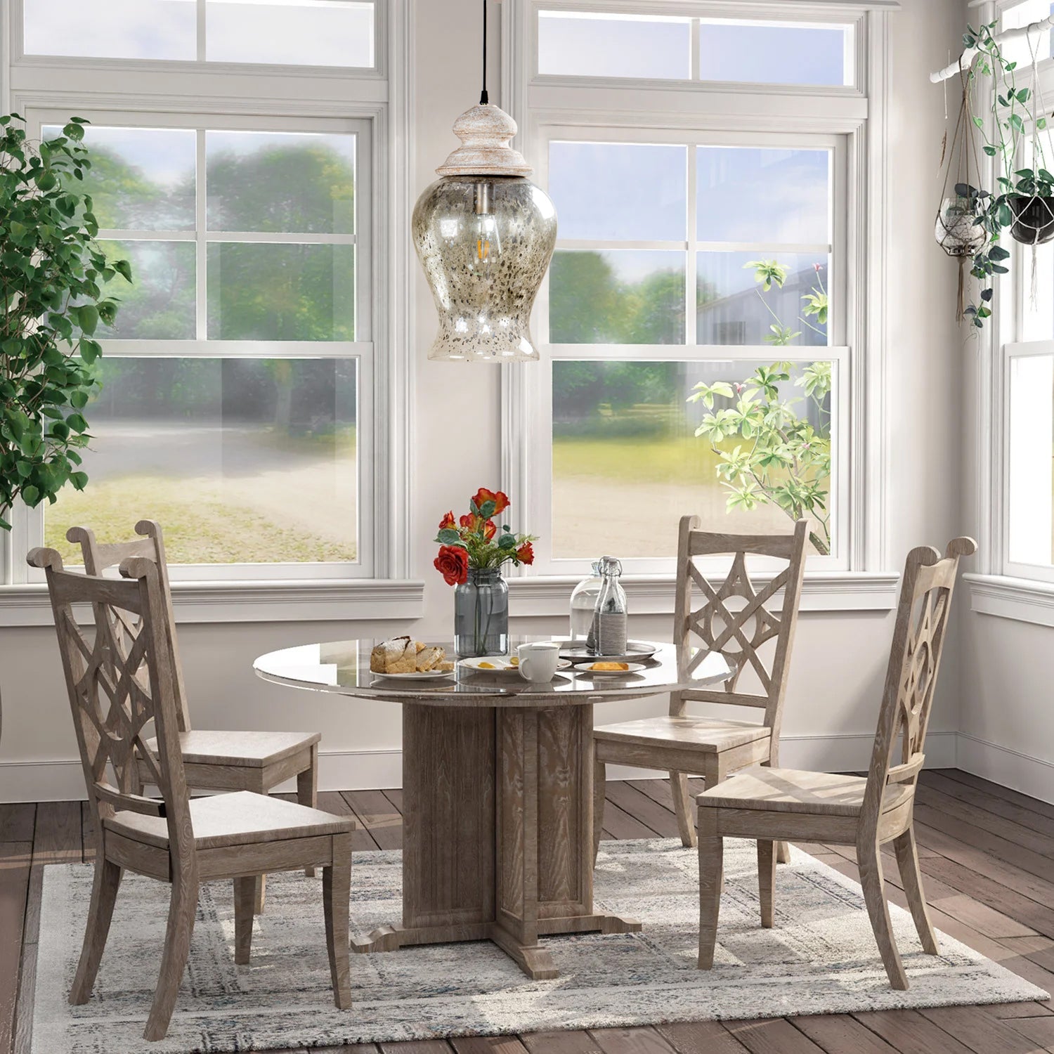 Ilvenel Lampe Pendentive Bois Verre Industriel Vintage - Neutralighting