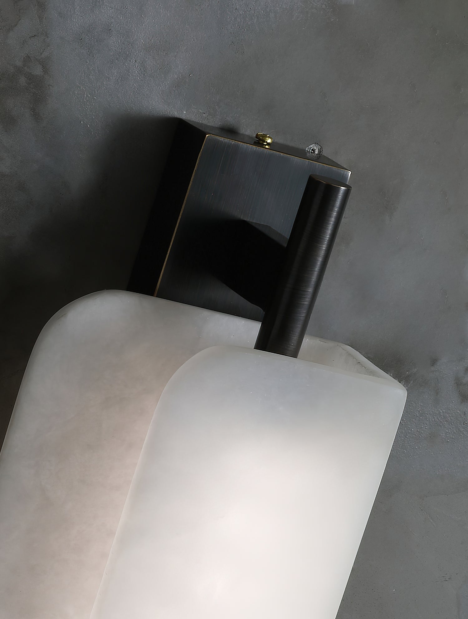Cenore Modern Minimalist White Alabaster Wall Lamp - Lamp Copper