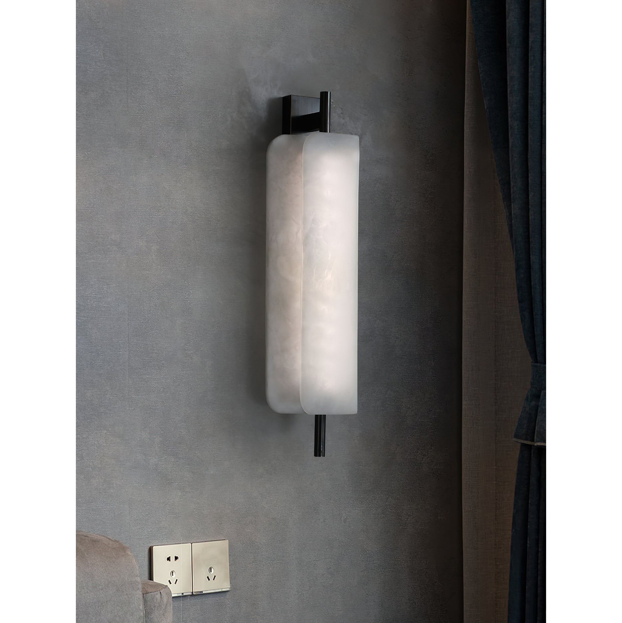 Cenore Modern Minimalist White Alabaster Wall Lamp - Lamp Copper