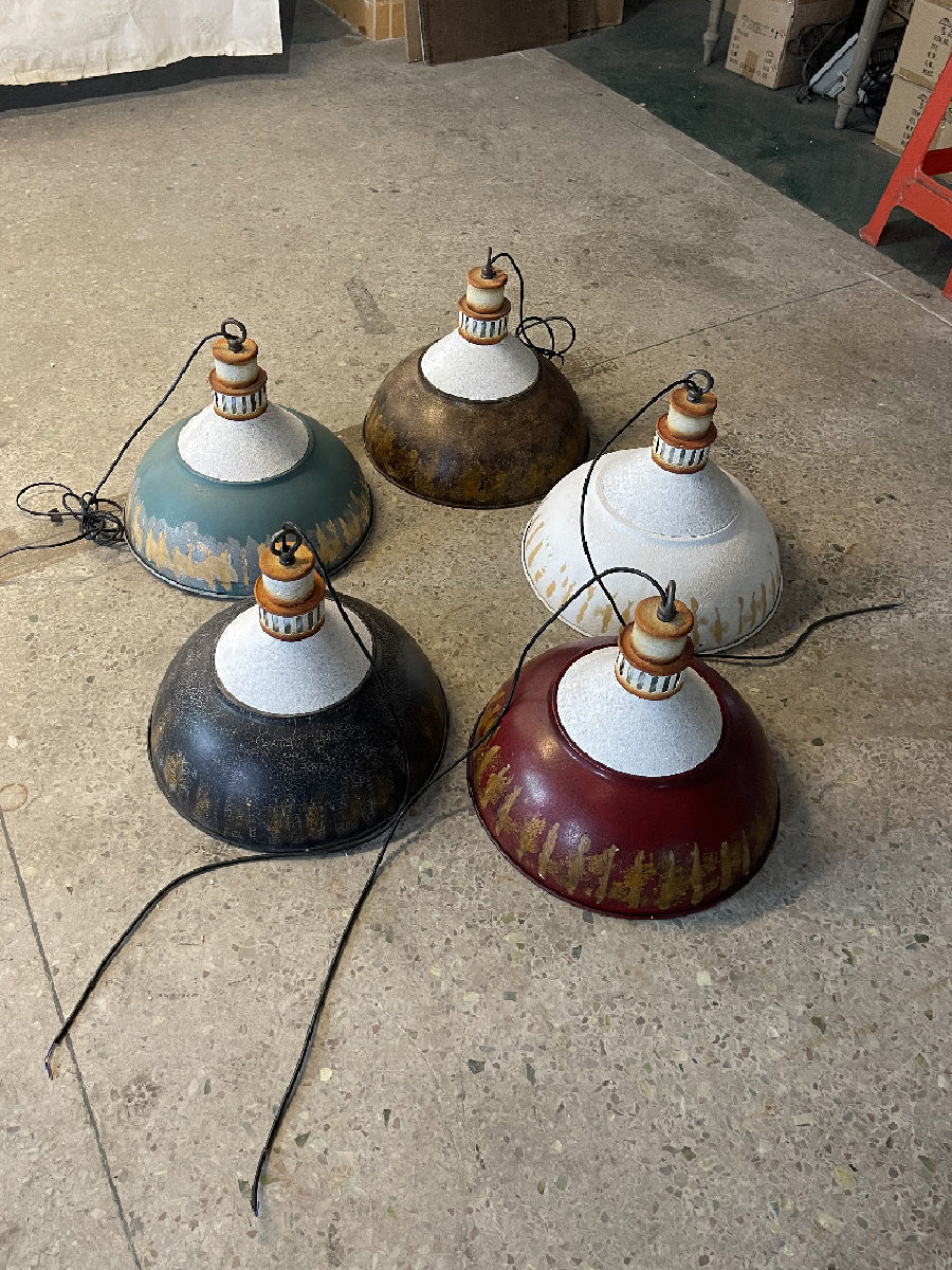 Avynor Vintage Industrial Blue Metal Pendant Lamp - Lamp Copper