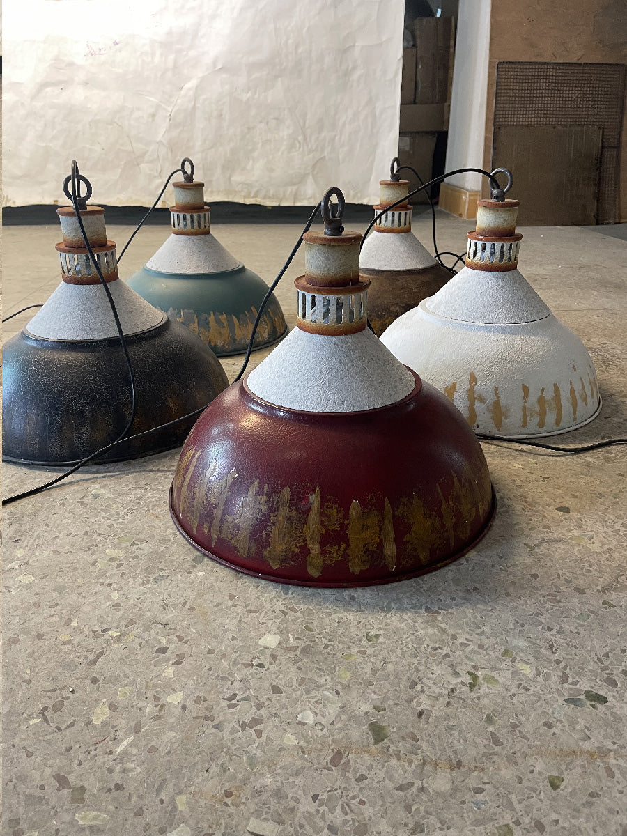Avynor Vintage Industrial Blue Metal Pendant Lamp - Lamp Copper