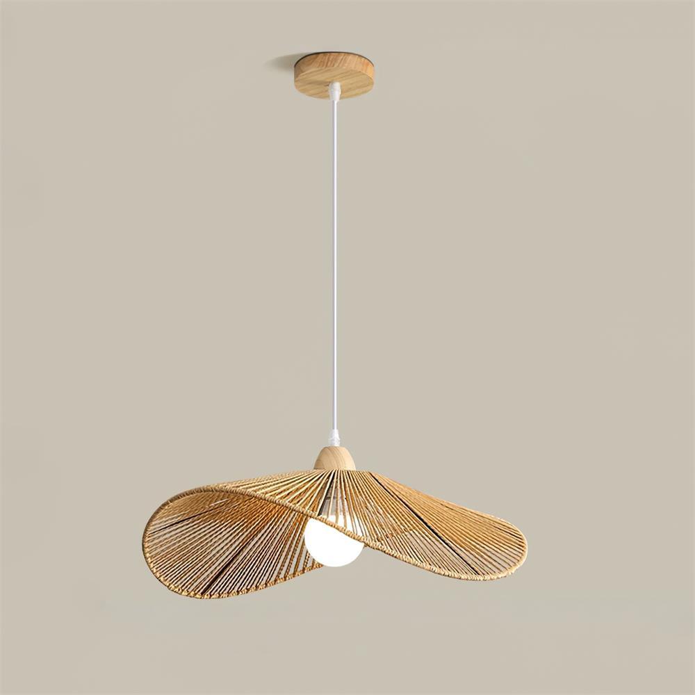 Suspension Tissé Chanvre Ombre Sculptural Naturel Moderne - Neutralighting