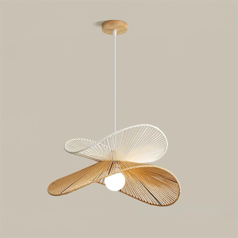Suspension Tissé Chanvre Ombre Sculptural Naturel Moderne - Neutralighting