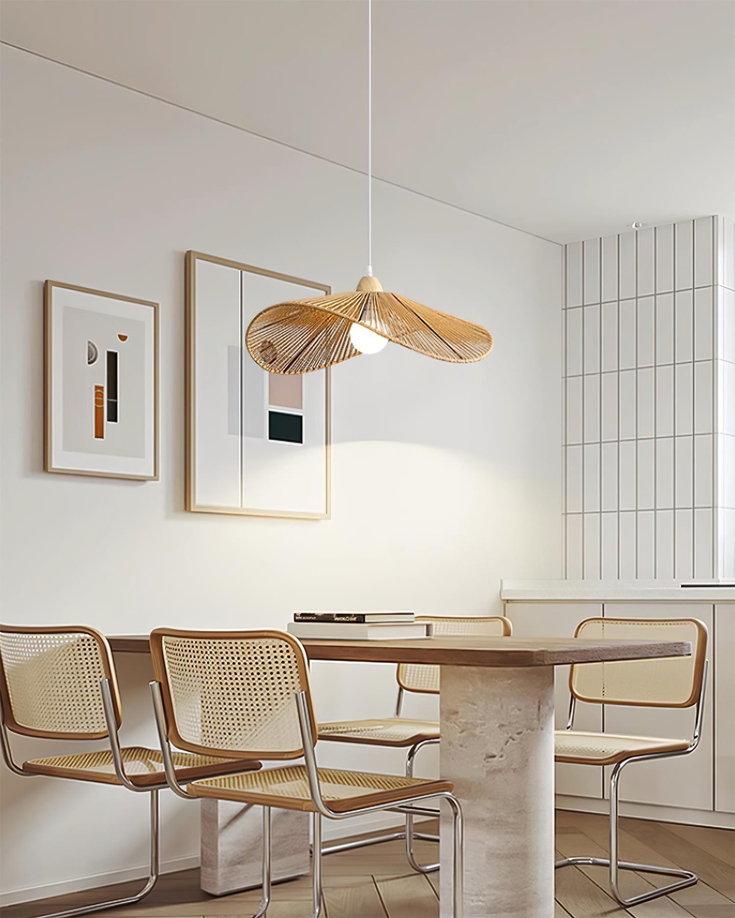 Suspension Tissé Chanvre Ombre Sculptural Naturel Moderne - Neutralighting