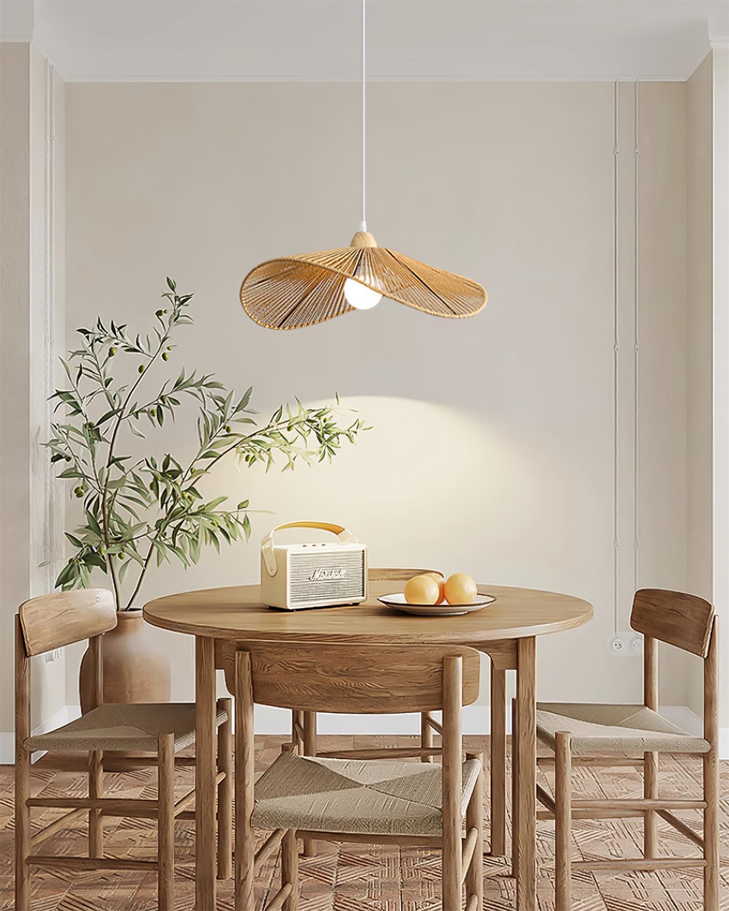Suspension Tissé Chanvre Ombre Sculptural Naturel Moderne - Neutralighting