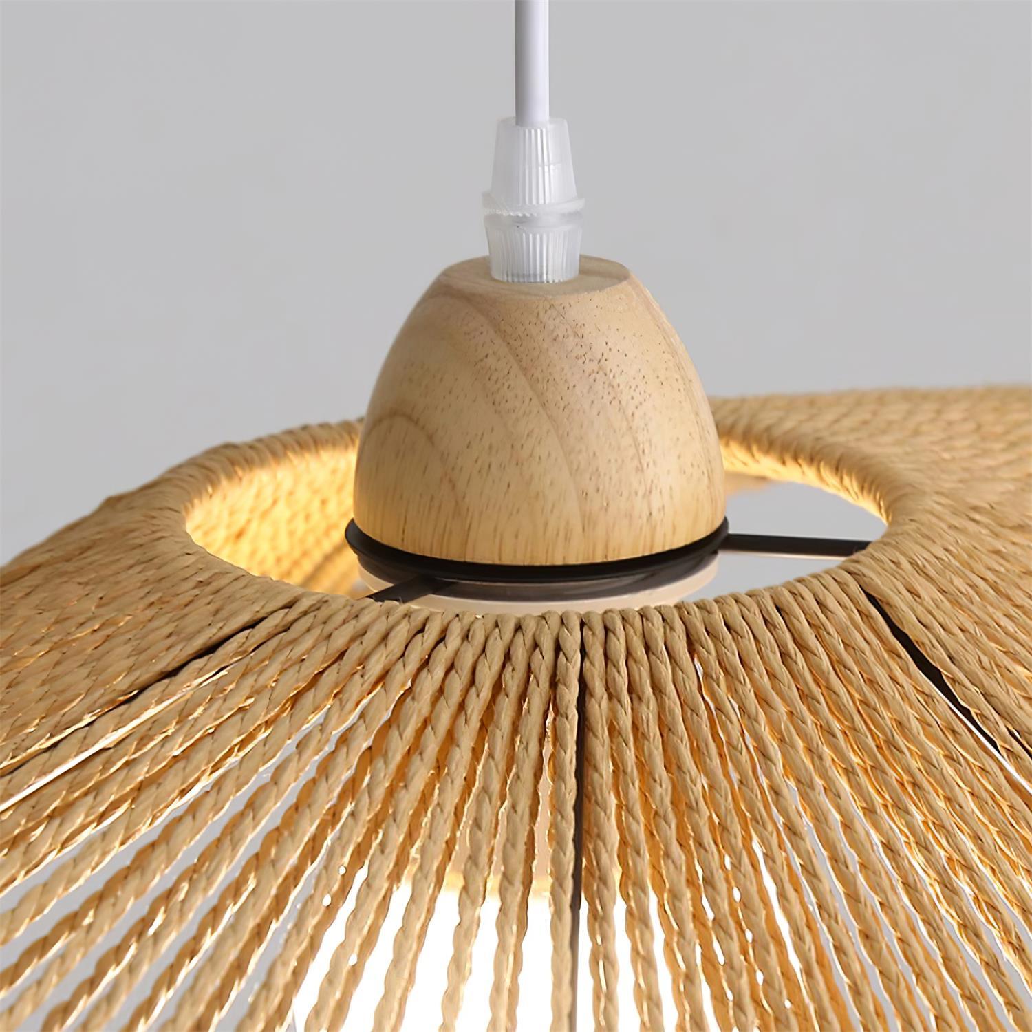 Suspension Tissé Chanvre Ombre Sculptural Naturel Moderne - Neutralighting