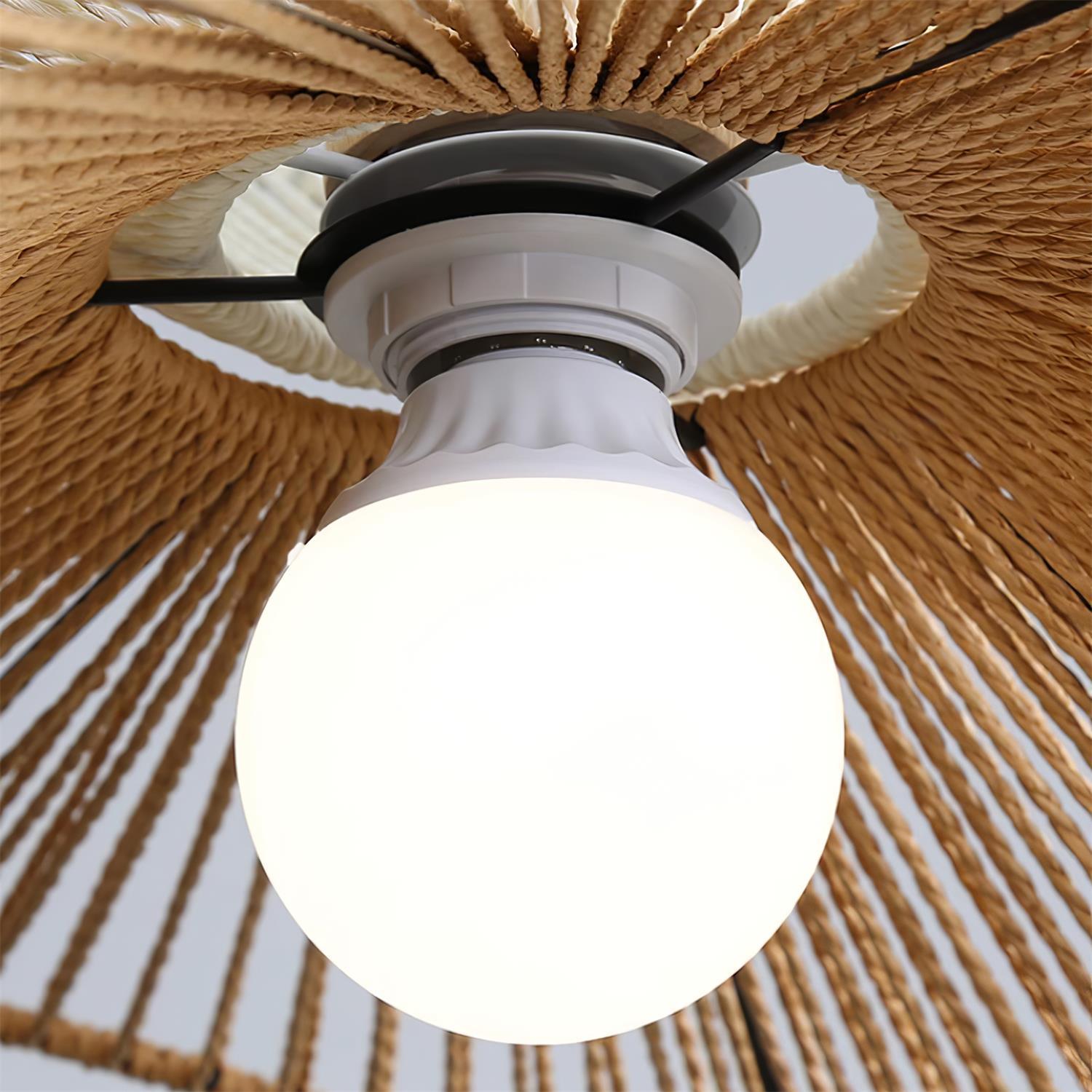 Suspension Tissé Chanvre Ombre Sculptural Naturel Moderne - Neutralighting