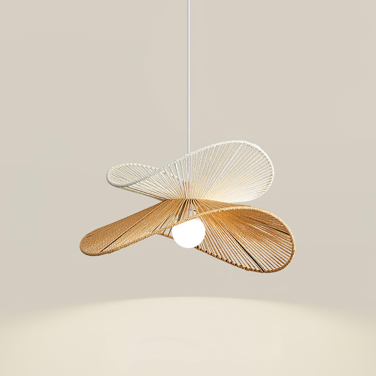 Suspension Tissé Chanvre Ombre Sculptural Naturel Moderne - Neutralighting