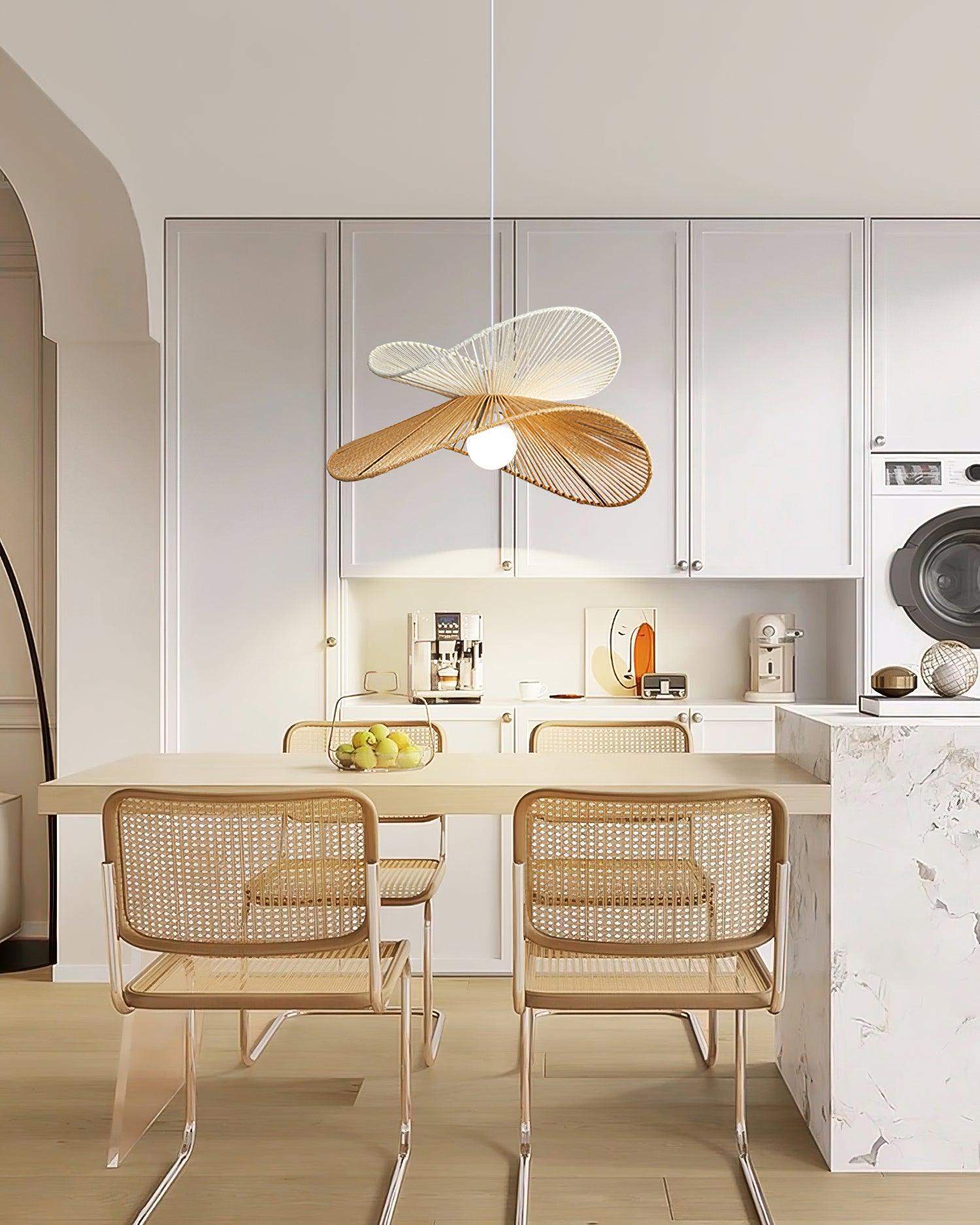 Suspension Tissé Chanvre Ombre Sculptural Naturel Moderne - Neutralighting