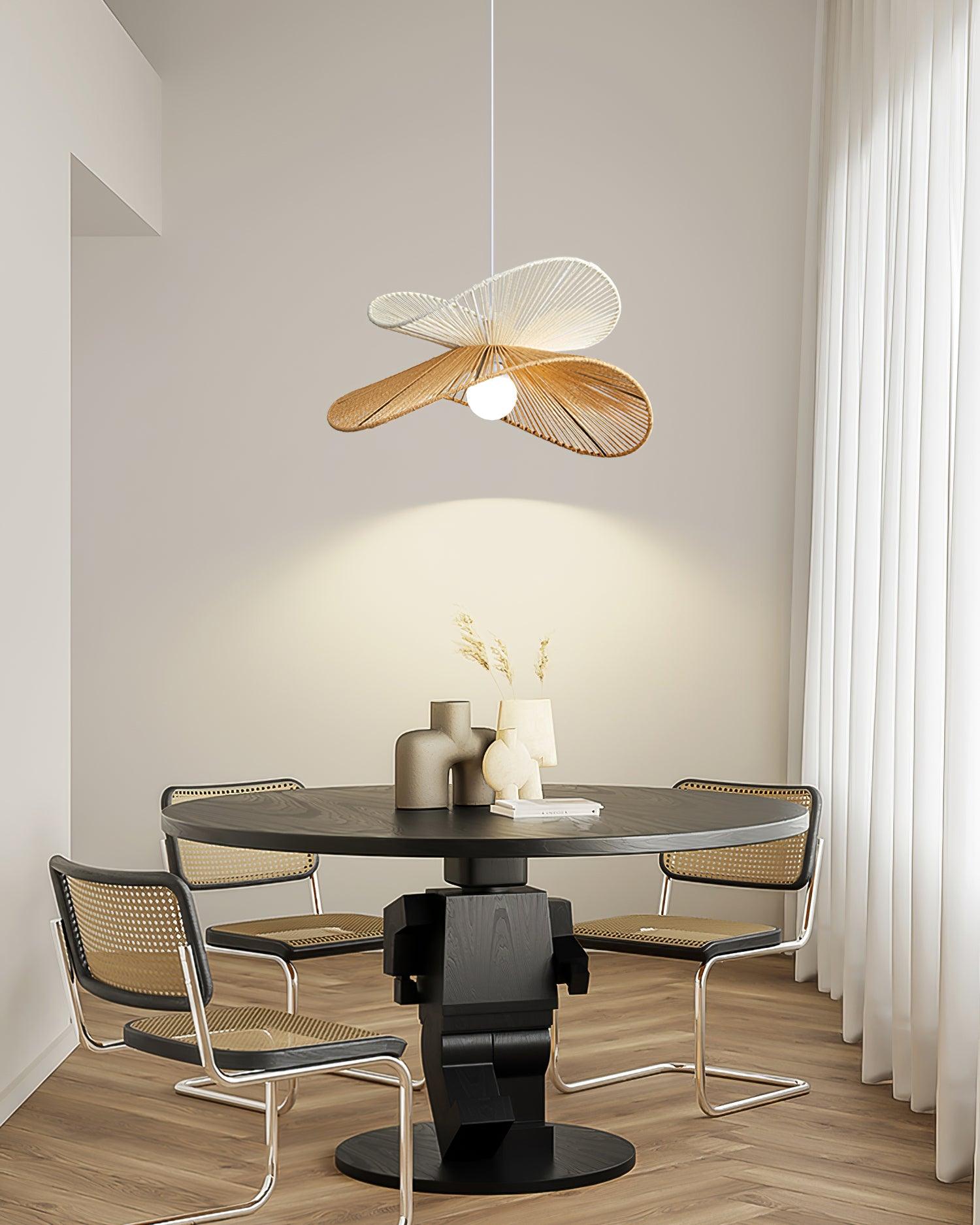 Suspension Tissé Chanvre Ombre Sculptural Naturel Moderne - Neutralighting