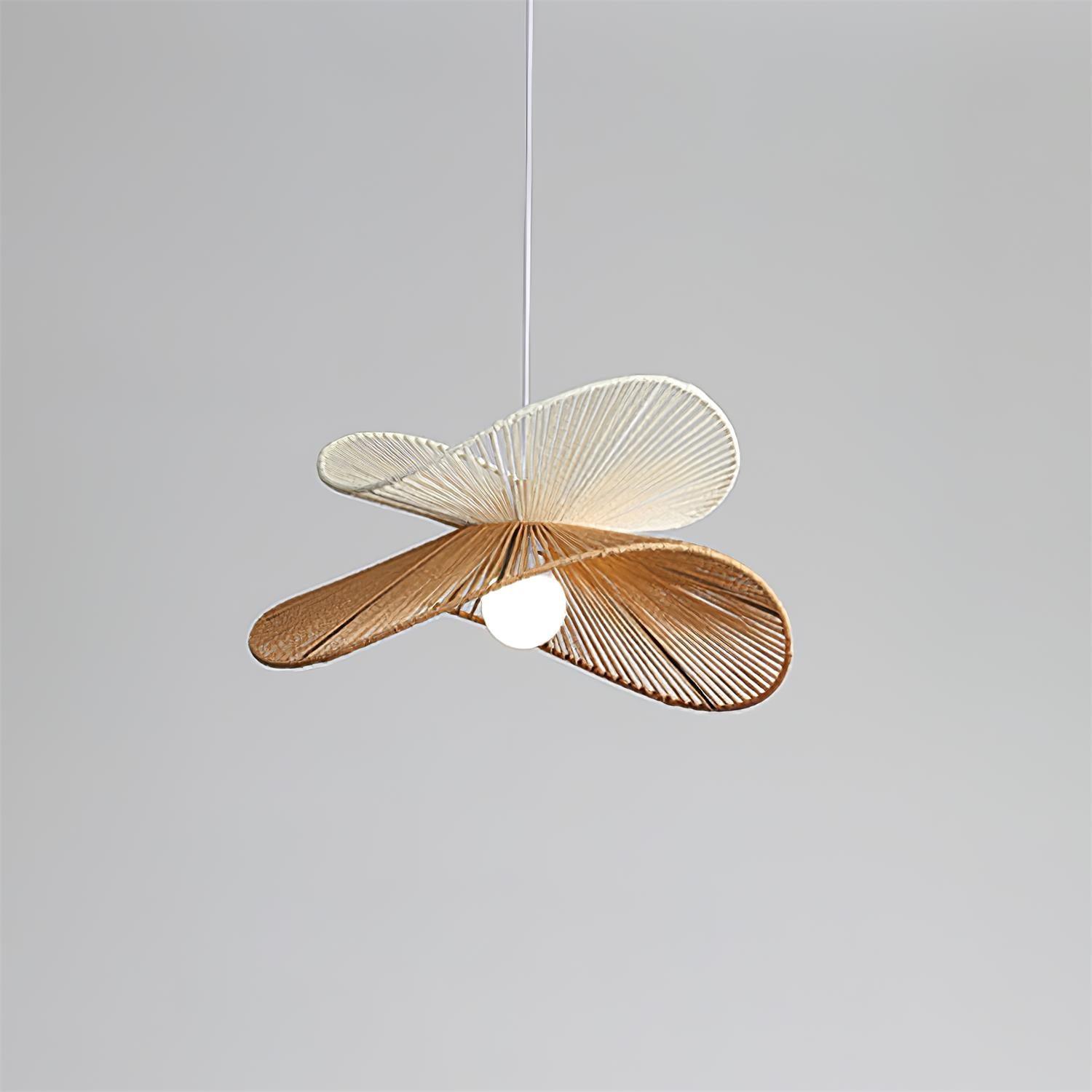 Suspension Tissé Chanvre Ombre Sculptural Naturel Moderne - Neutralighting