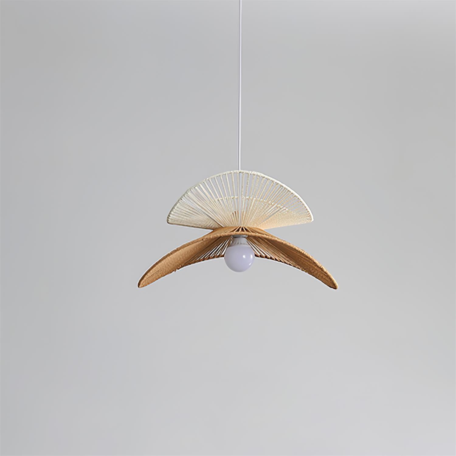 Suspension Tissé Chanvre Ombre Sculptural Naturel Moderne - Neutralighting