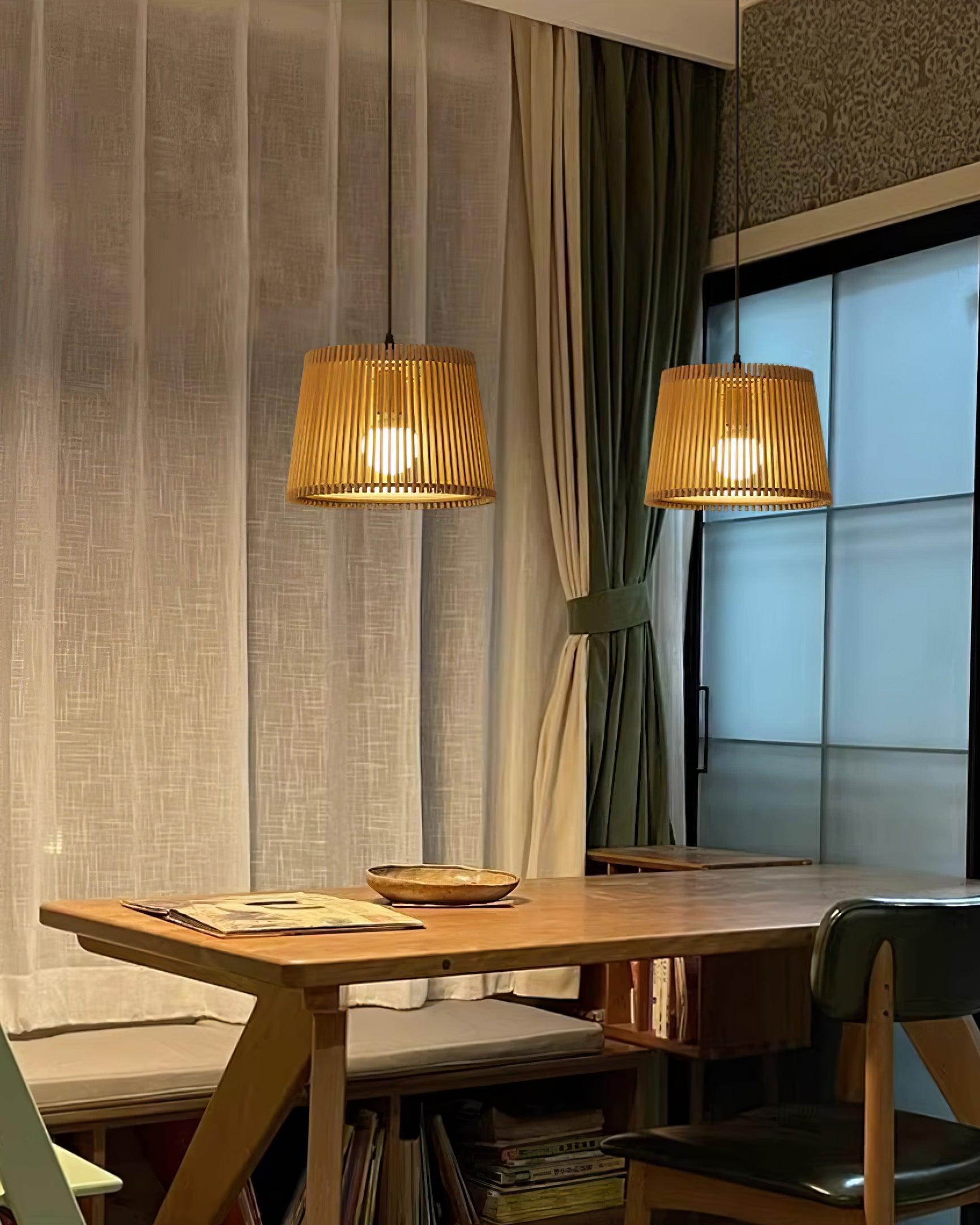Kitami Pendant Lamp Wood Slat Bohemian - Letslighting