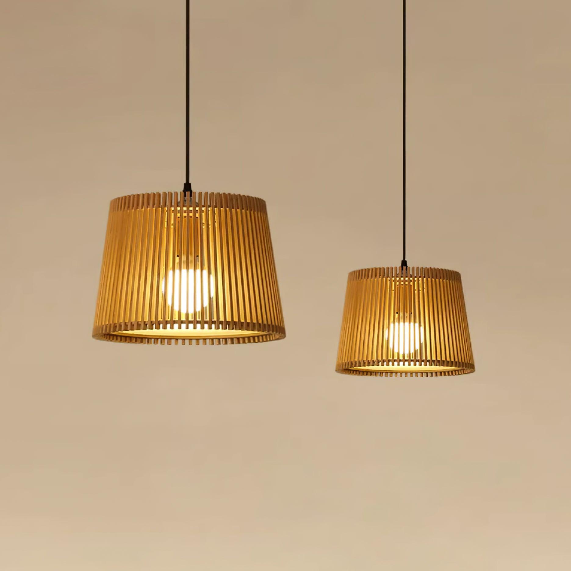 Kitami Pendant Lamp Wood Slat Bohemian - Letslighting