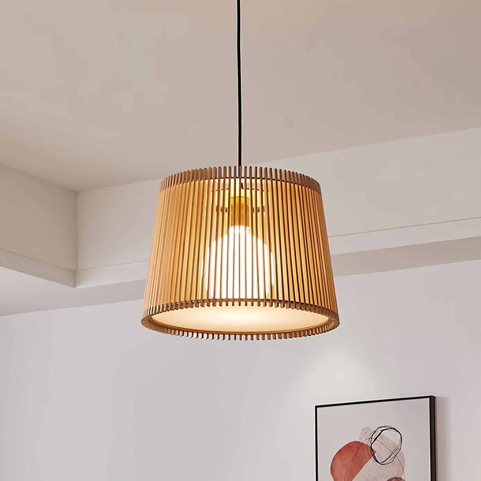 Kitami Pendant Lamp Wood Slat Bohemian - Letslighting