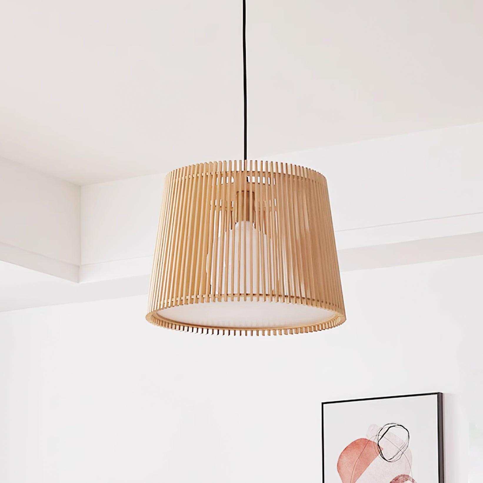 Kitami Pendant Lamp Wood Slat Bohemian - Letslighting