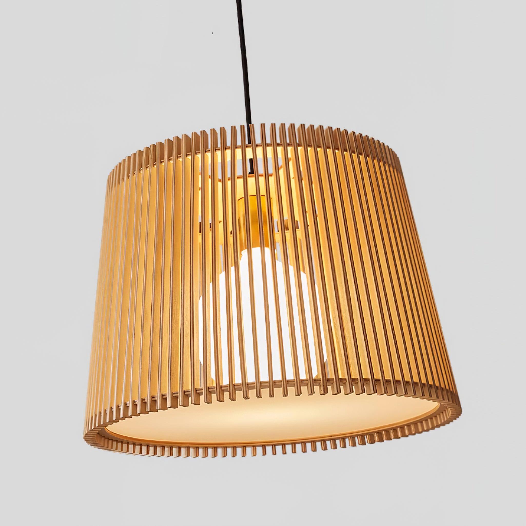 Kitami Pendant Lamp Wood Slat Bohemian - Letslighting