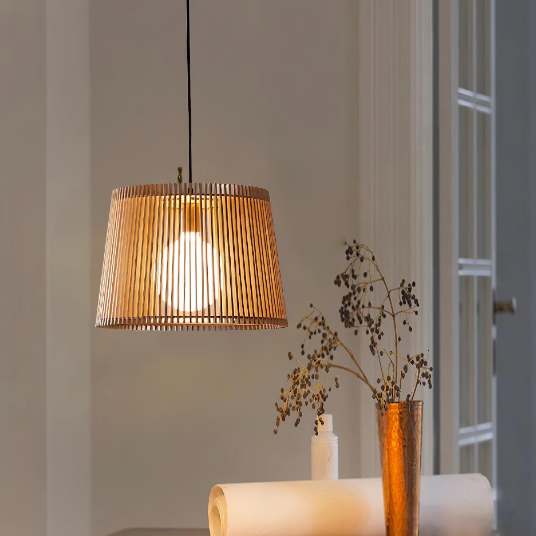 Kitami Pendant Lamp Wood Slat Bohemian - Letslighting