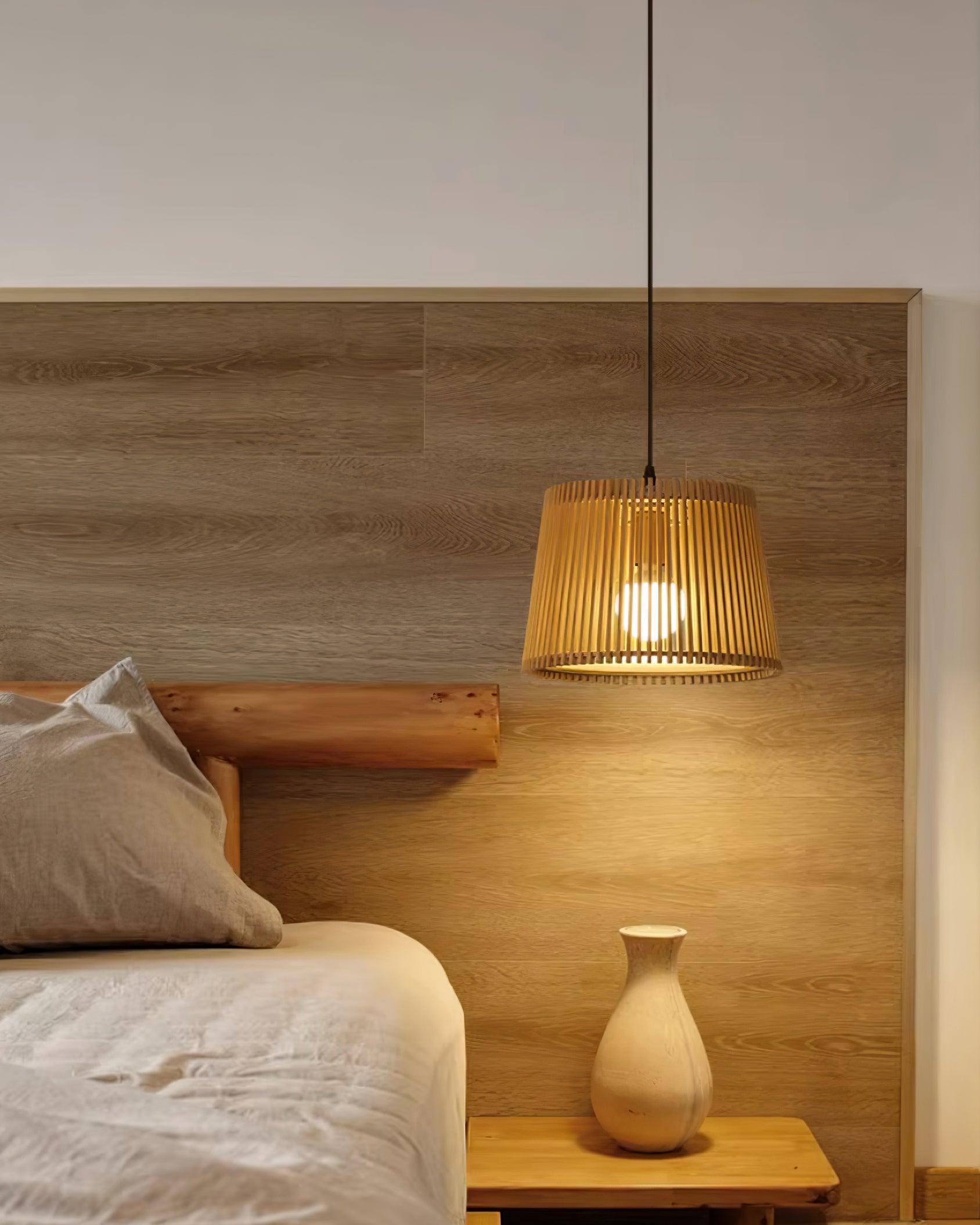 Kitami Pendant Lamp Wood Slat Bohemian - Letslighting