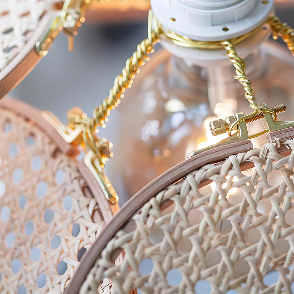 Kloe Suspension Pétale Rotin Organique Bohème - Neutralighting