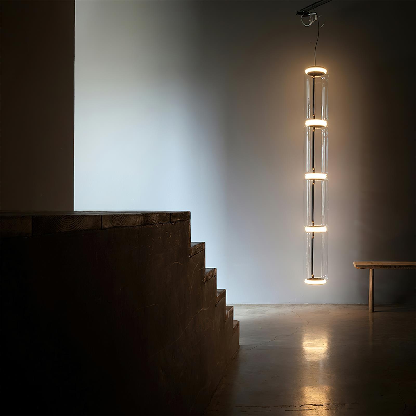 Virelo Suspension Cylindrique en Verre Empilé - Neutralighting
