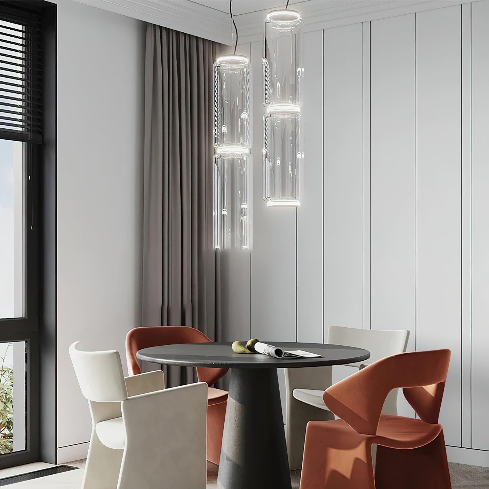Virelo Suspension Cylindrique en Verre Empilé - Neutralighting