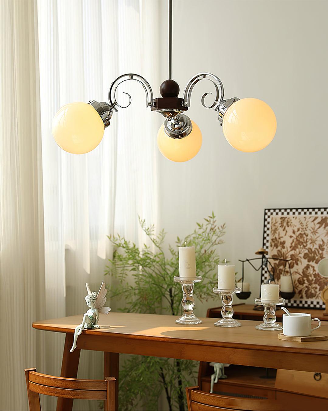 Kotter Chandelier Cream Satin Nickel Modern - Neutralighting