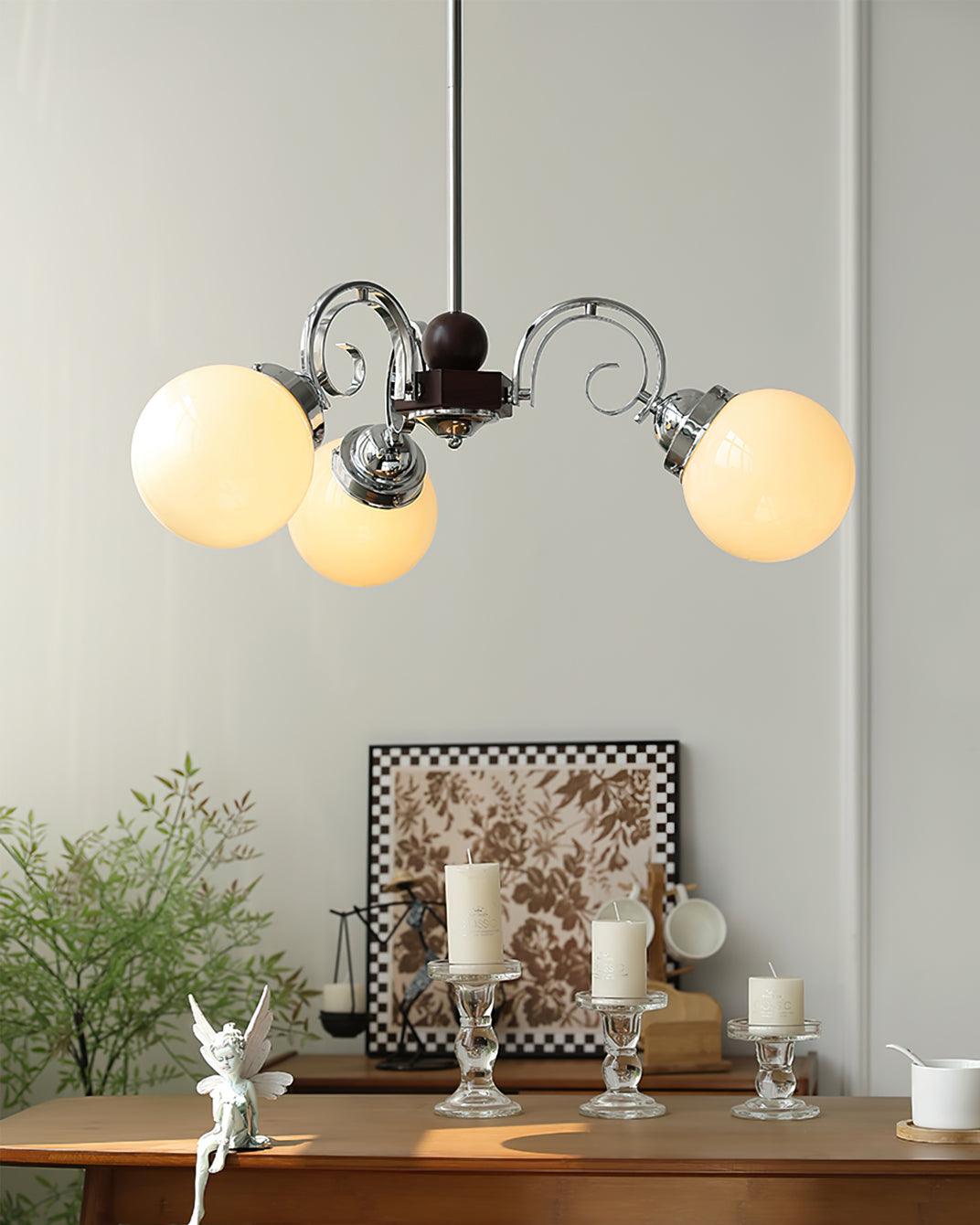 Kotter Chandelier Cream Satin Nickel Modern - Neutralighting