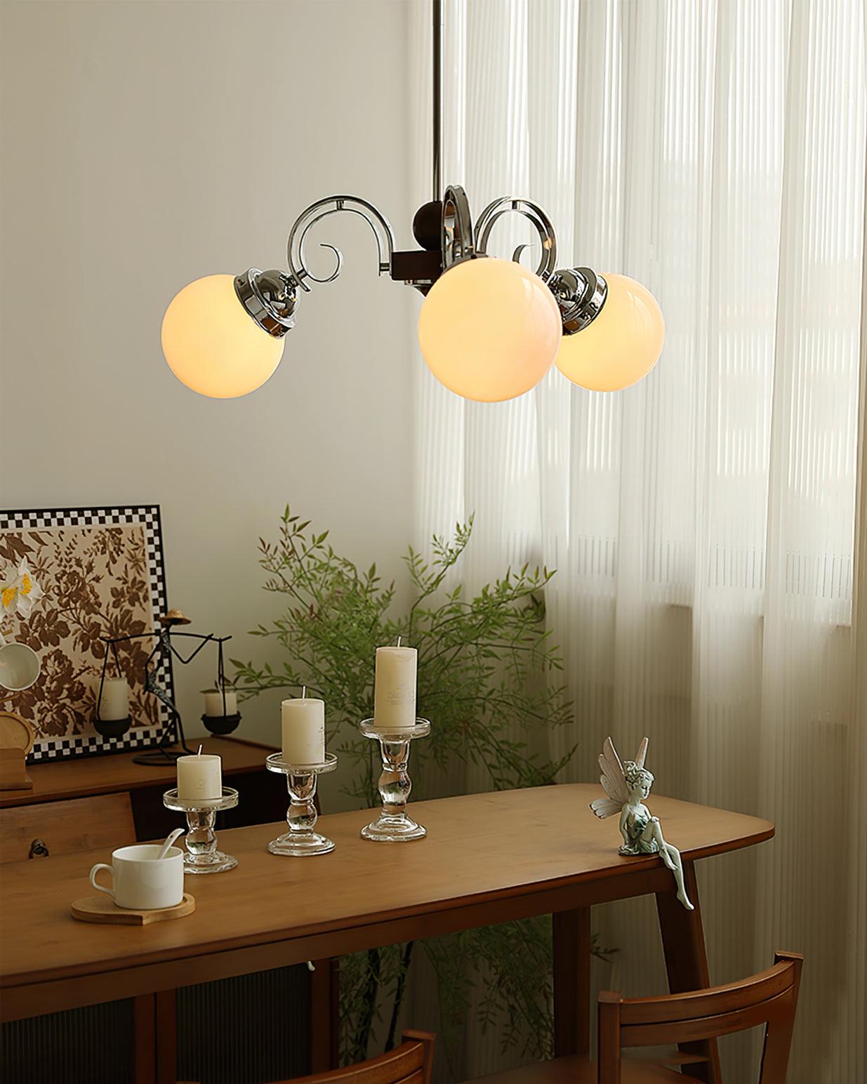 Kotter Chandelier Cream Satin Nickel Modern - Neutralighting
