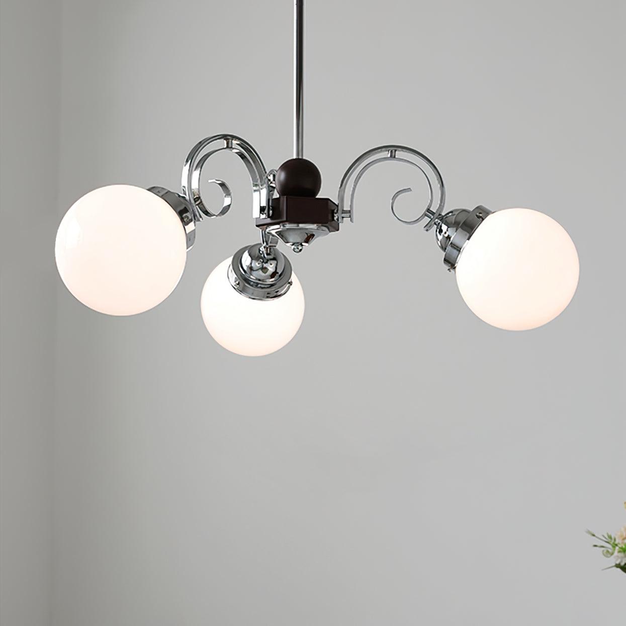 Kotter Chandelier Cream Satin Nickel Modern - Neutralighting