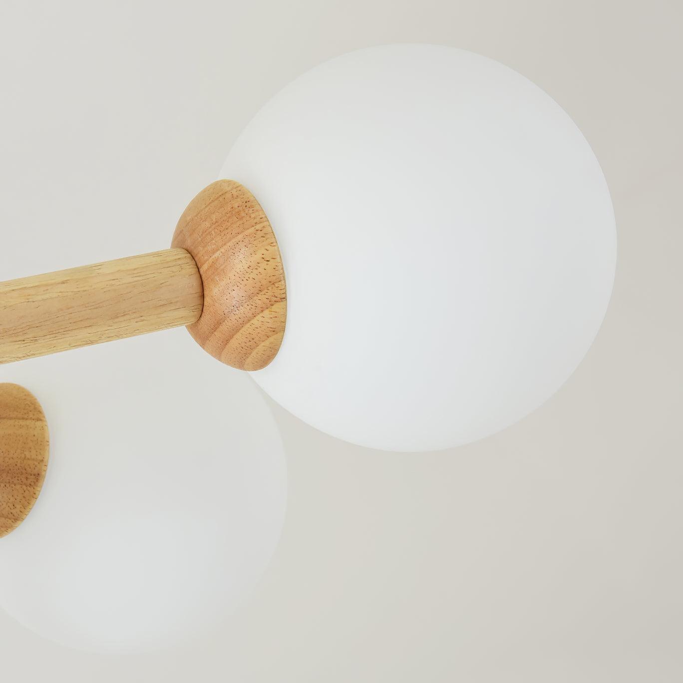 Lustra Chandelier en Bois Globe Minimaliste Naturel - Neutralighting