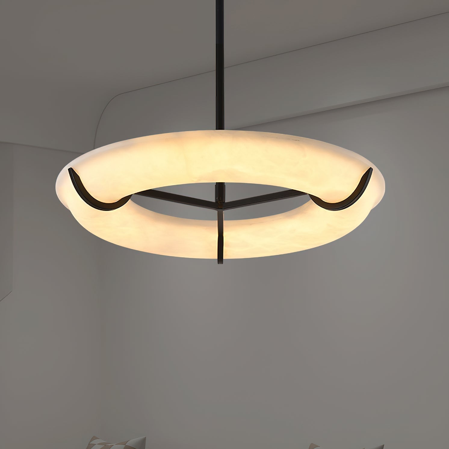 Eldorora Modern Minimalist Brass Alabaster Chandelier - Lamp Copper