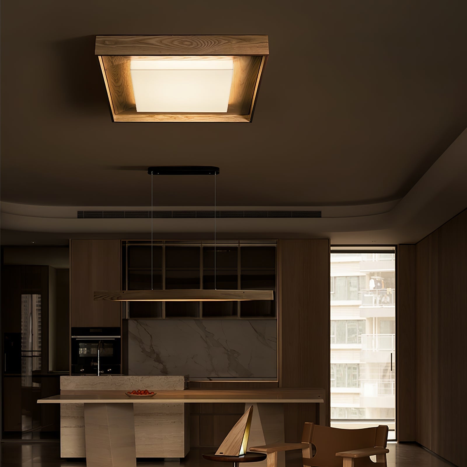 Auro Plafonnier Rustique en Bois - Neutralighting