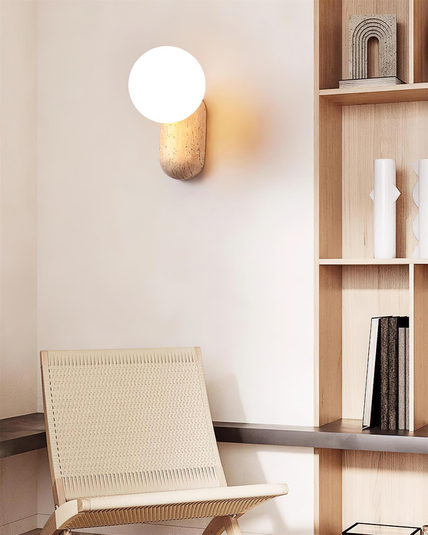Ritta Applique Murale Moderne En Travertin - Neutralighting