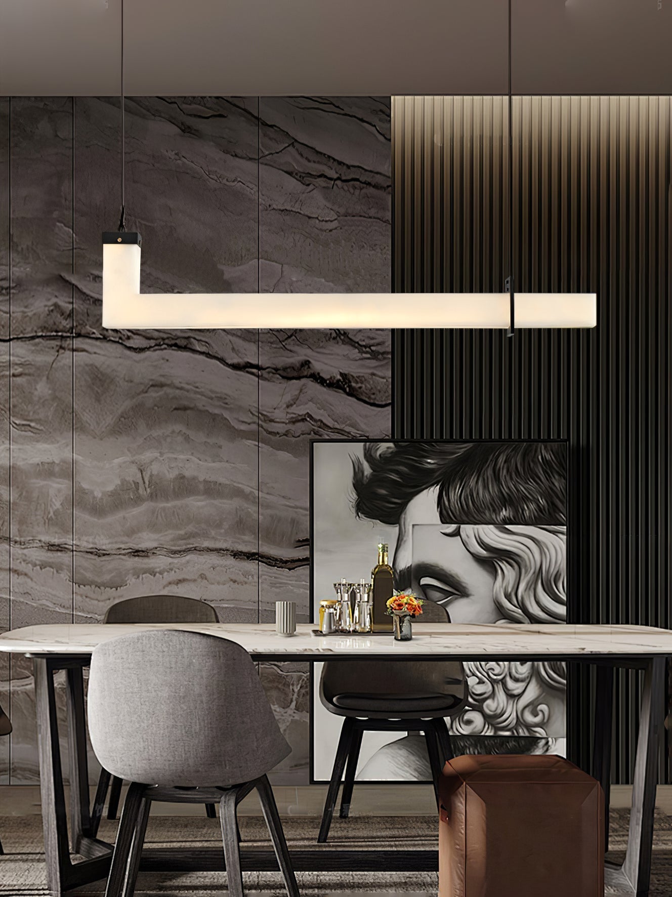 Astra Linear Alabaster Pendant Light - Letslighting