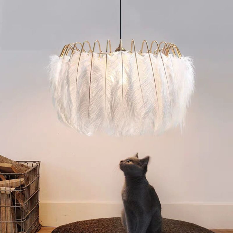 O'Moore Suspension Elegant Feather, Noir/Blanc, Chambre/Salon - Neutralighting