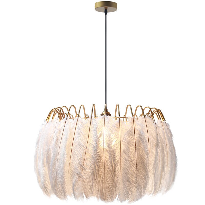 O'Moore Suspension Elegant Feather, Noir/Blanc, Chambre/Salon - Neutralighting