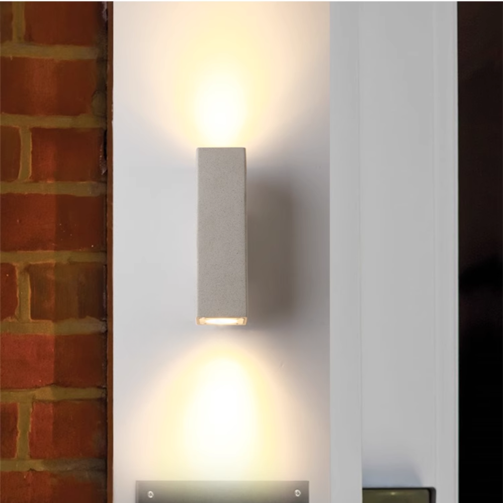 Ray Applique Murale Rectangulaire Minimaliste, Ciment/Acrylique, Blanc, Jardin - Neutralighting
