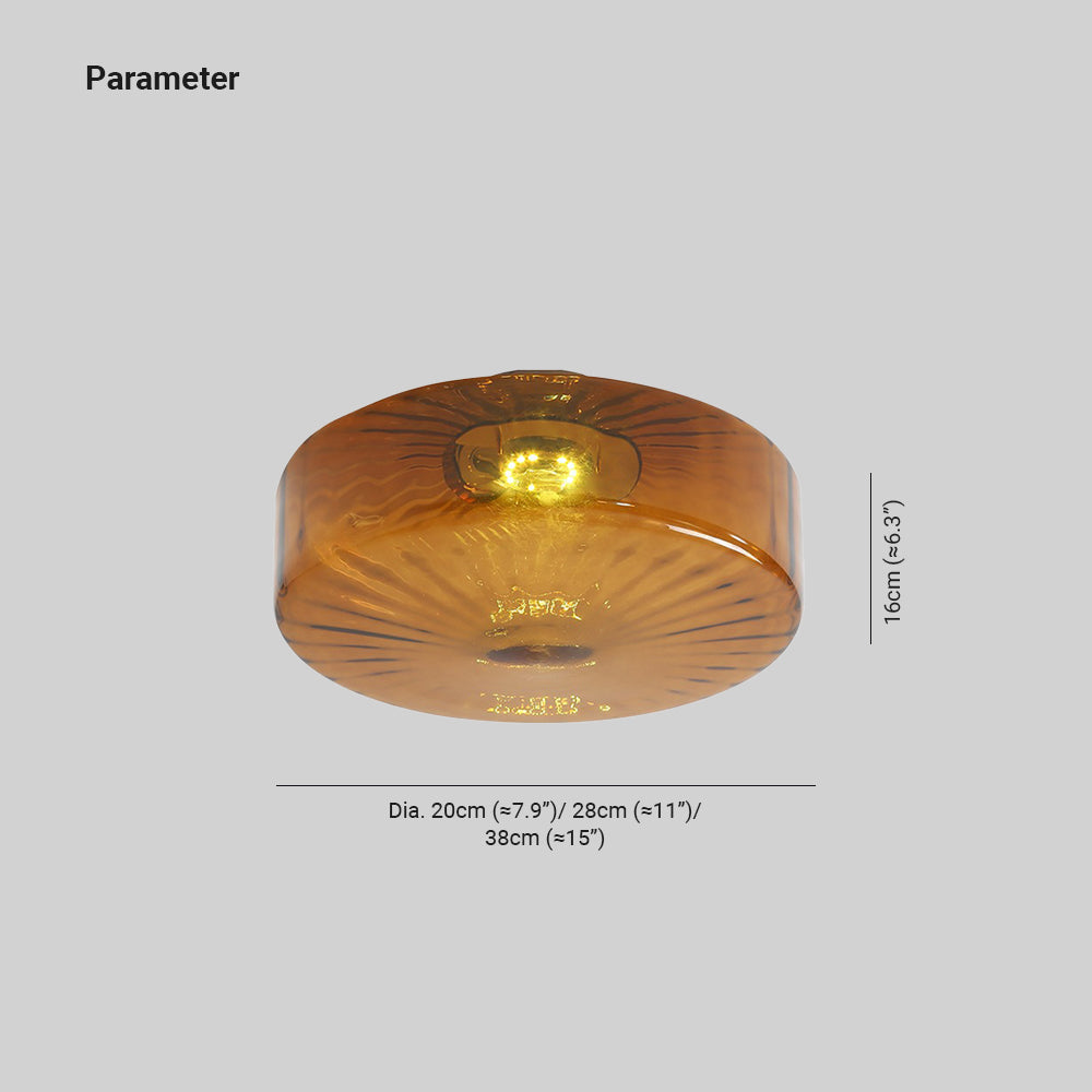 June Plafonnier Ambre Verre - Neutralighting
