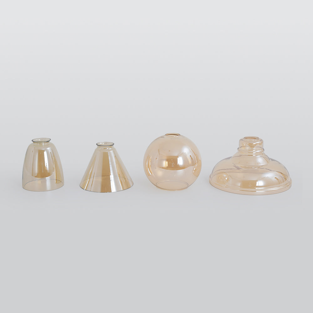 June suspension Industriel en Verre. Clair/Ambre/Gris Fumé - Neutralighting