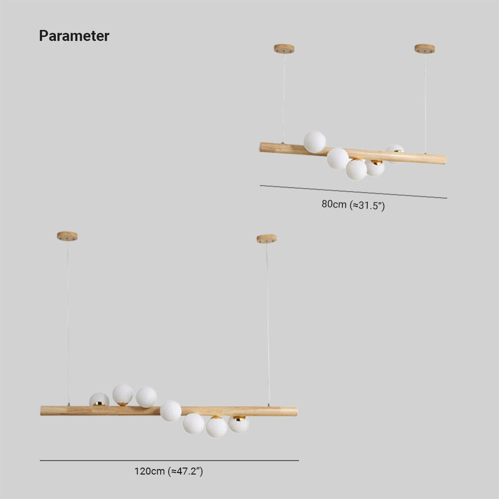 Valentina Verre Bolla Suspension en Bois/Noce - Neutralighting