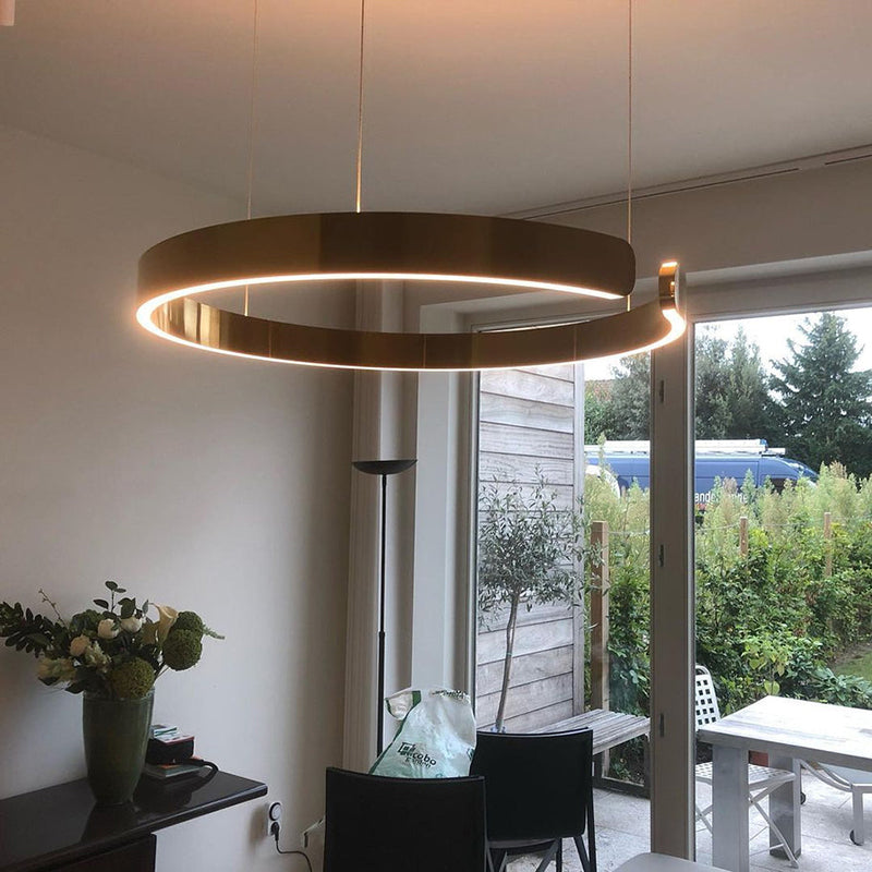 Urel Suspension Cercle Noir/Or Rose Salon/Chambre à Coucher