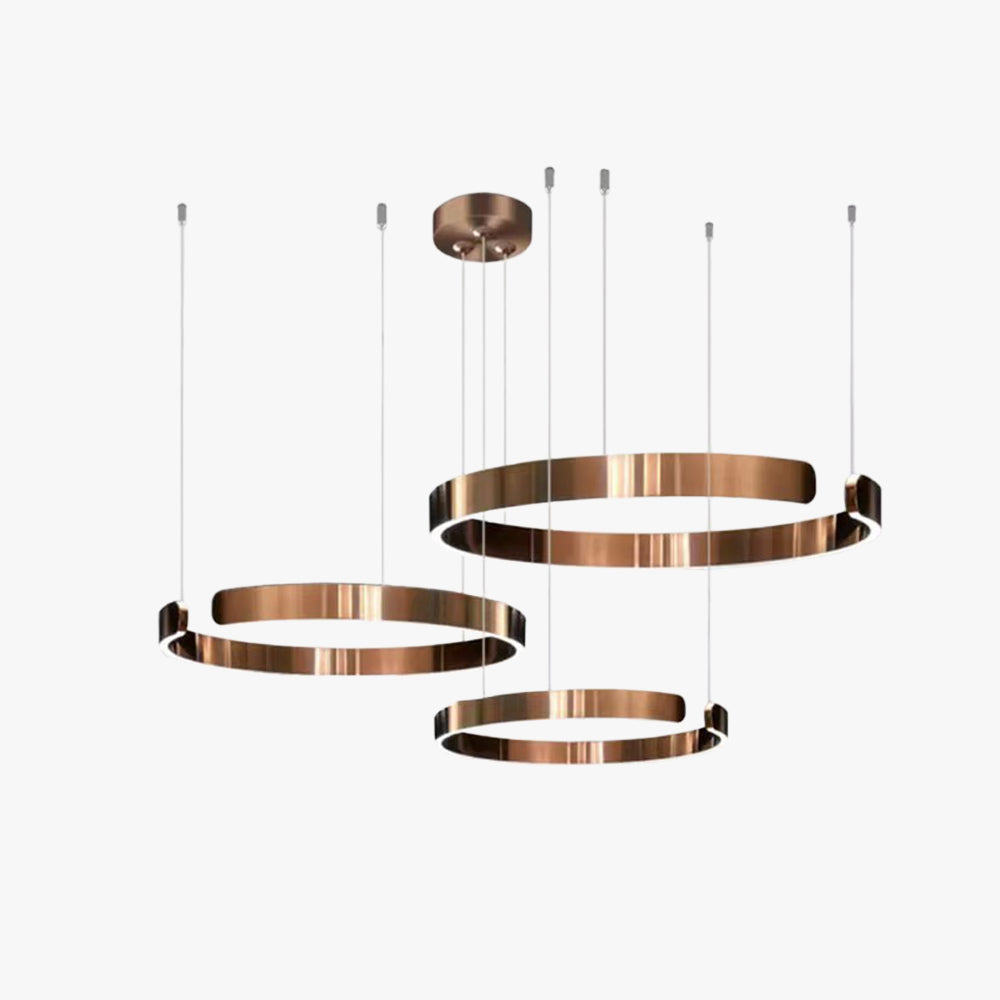 Urel Suspension Cercle Noir/Or Rose Salon/Chambre à Coucher