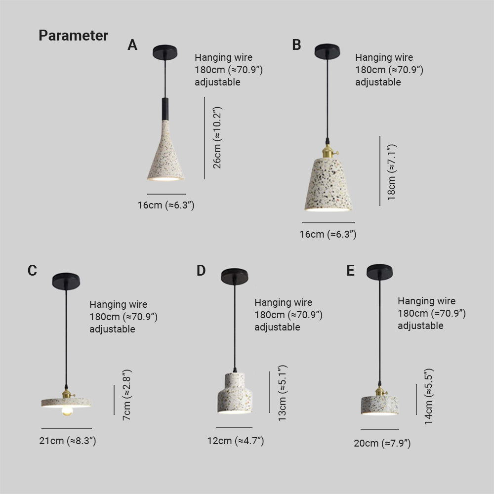 Arisha Luminaires Suspendus LED Élégant Nordiques Ciment Chambre - Neutralighting